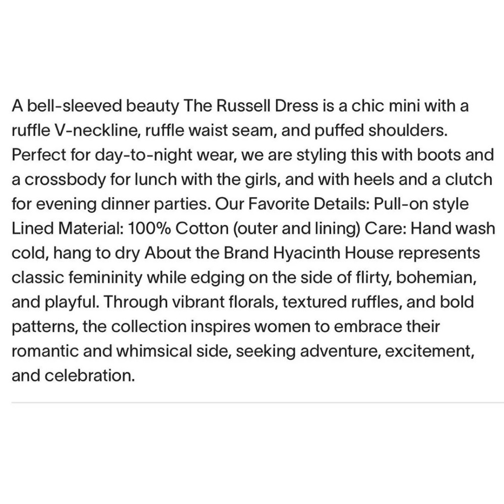 NEW Tuckernuck Russell Mini Dress Women’s XS Printed Moss Green Hyacinth House - Picture 11 of 11